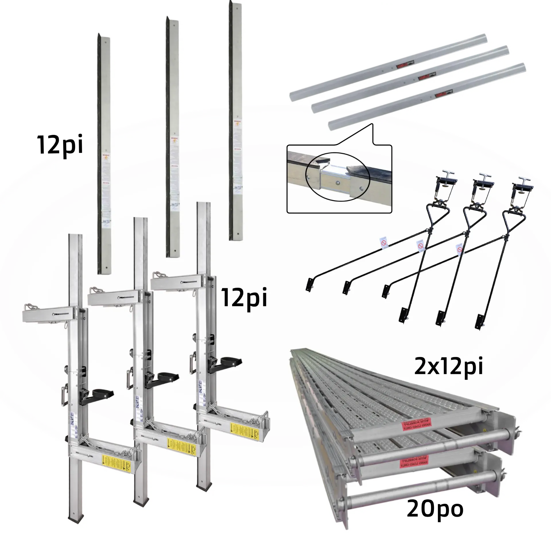 SturdyLift™ PLUS Truck Series – Portable Pump Jack Kit (2 stories x 24 ft)